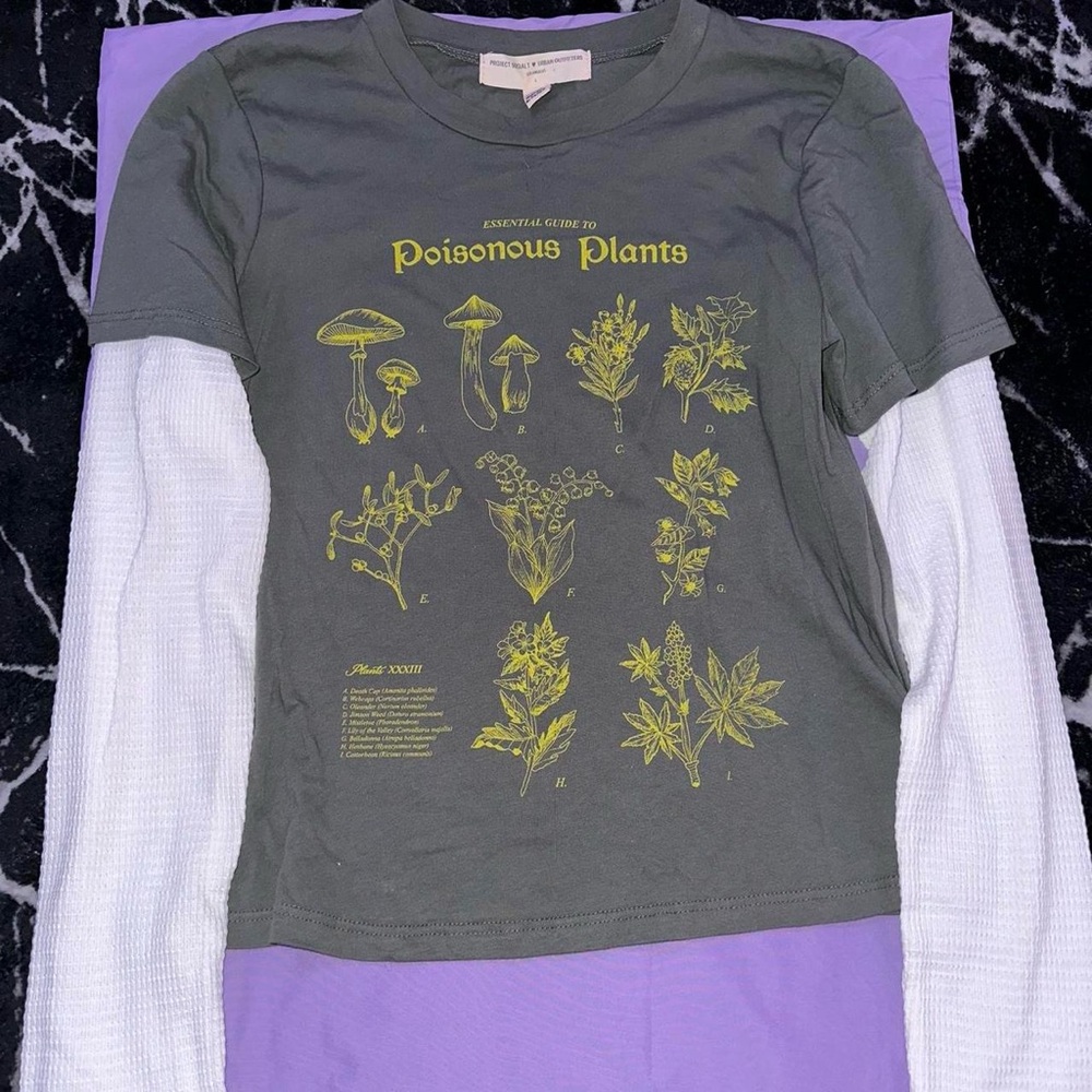 Project Social T Olive Graphic Tee with White Sleeves